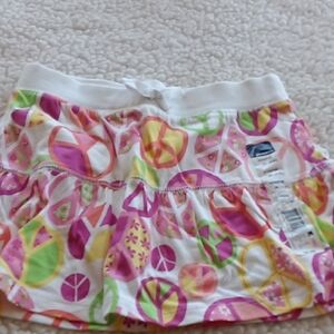 Basic Editions Kids Skort - Multicolor Peace Design
